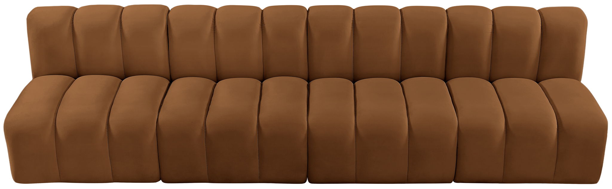 Arc - Velvet 4 Pieces Modular Sofa - Saddle