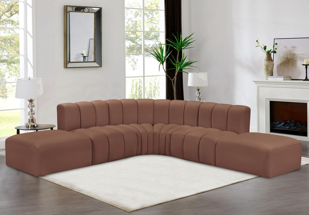 Arc - Faux Leather 6 Piece Corner Modular Sofa