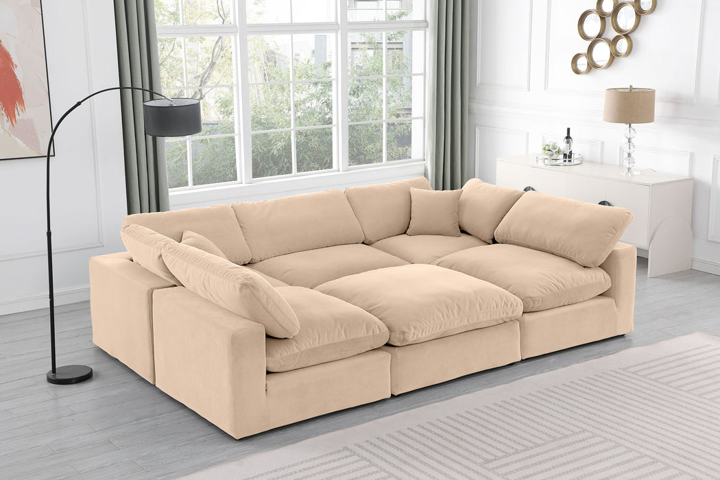 Comfy - 6 Piece Velvet Sectional