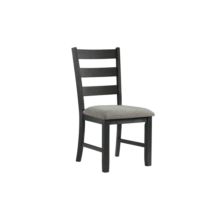 Martin - Dining Side Chair With Gray Fabric (Set of 2) - Black Finish