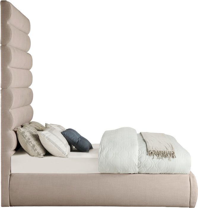 Adam - Linen Fabric Bed With 89" Headboard
