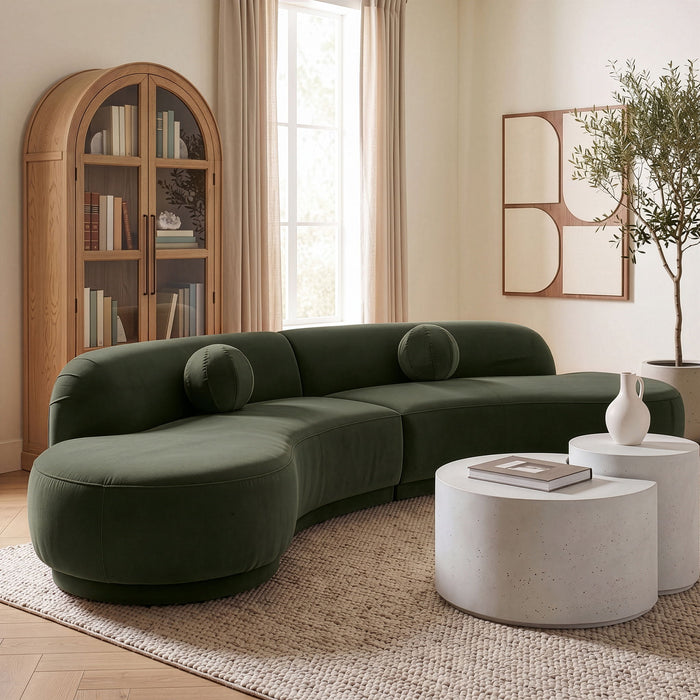 Avra - 146" Velvet Performance Fabric Upholstered Sectional