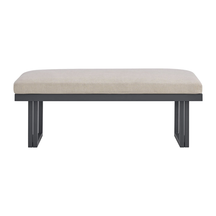 Playa - Dining Bench - Dark Gray / Beige