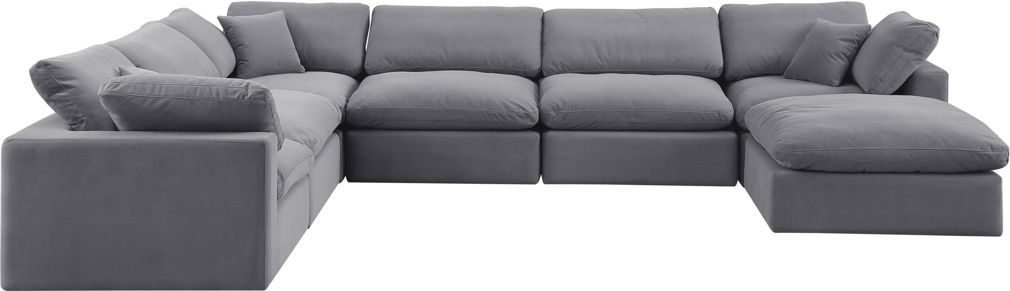 Comfy - 7 Piece Velvet Modular Sectional With Chaise