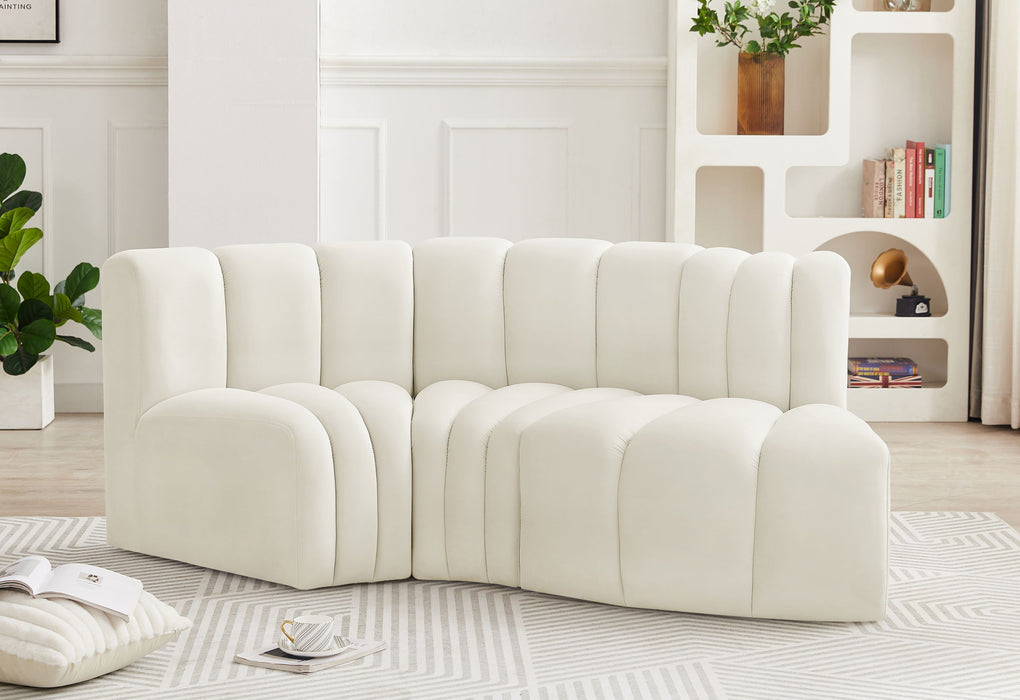 Arc - Velvet 3 Piece Modular L-Shaped Sofa
