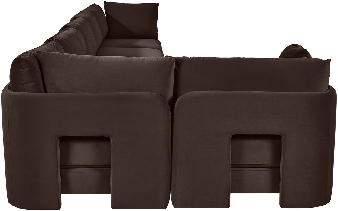 Hammond - Velvet Performance Fabric Upholstered 6 Piece L-Shaped Sectional