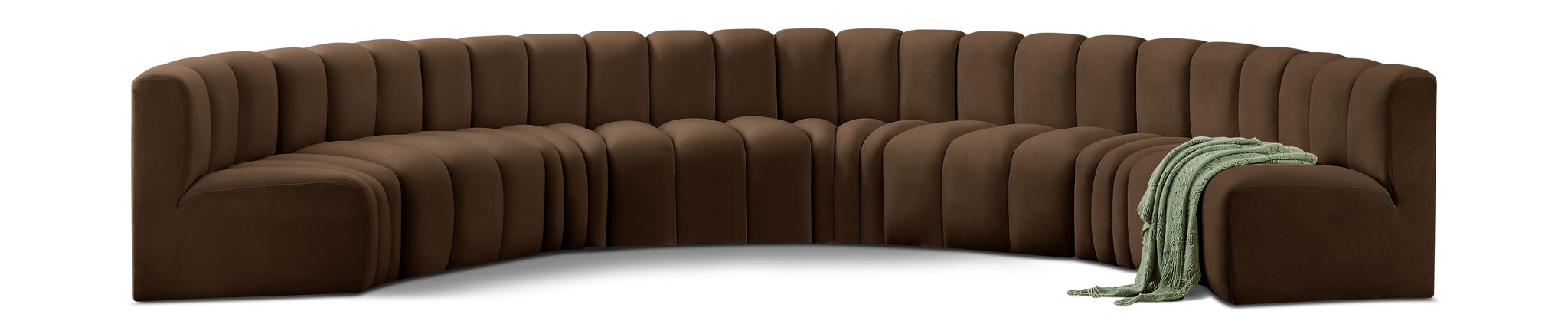 Arc - Velvet 8 Piece U-Shaped Modular Sofa