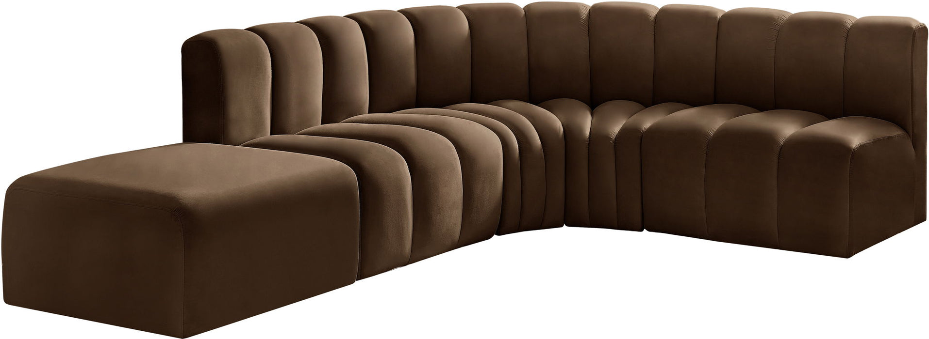 Arc - Velvet 5 Piece Corner Modular Sofa