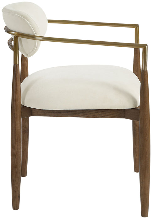 Riccio - Fabric Dining Arm Chair (Set of 2) - Walnut Frame