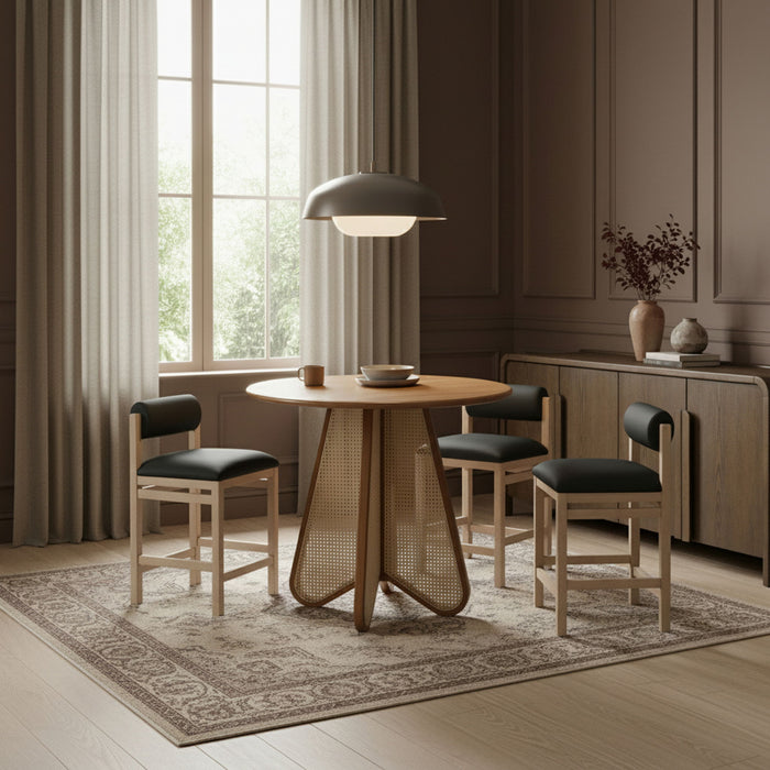 Butterfly - Solid Wood And Natural Cane Table