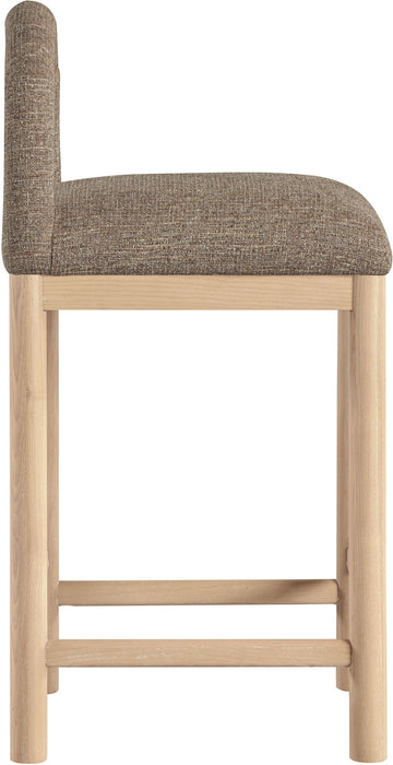Conrad - Linen Counter Stool With Natural Legs