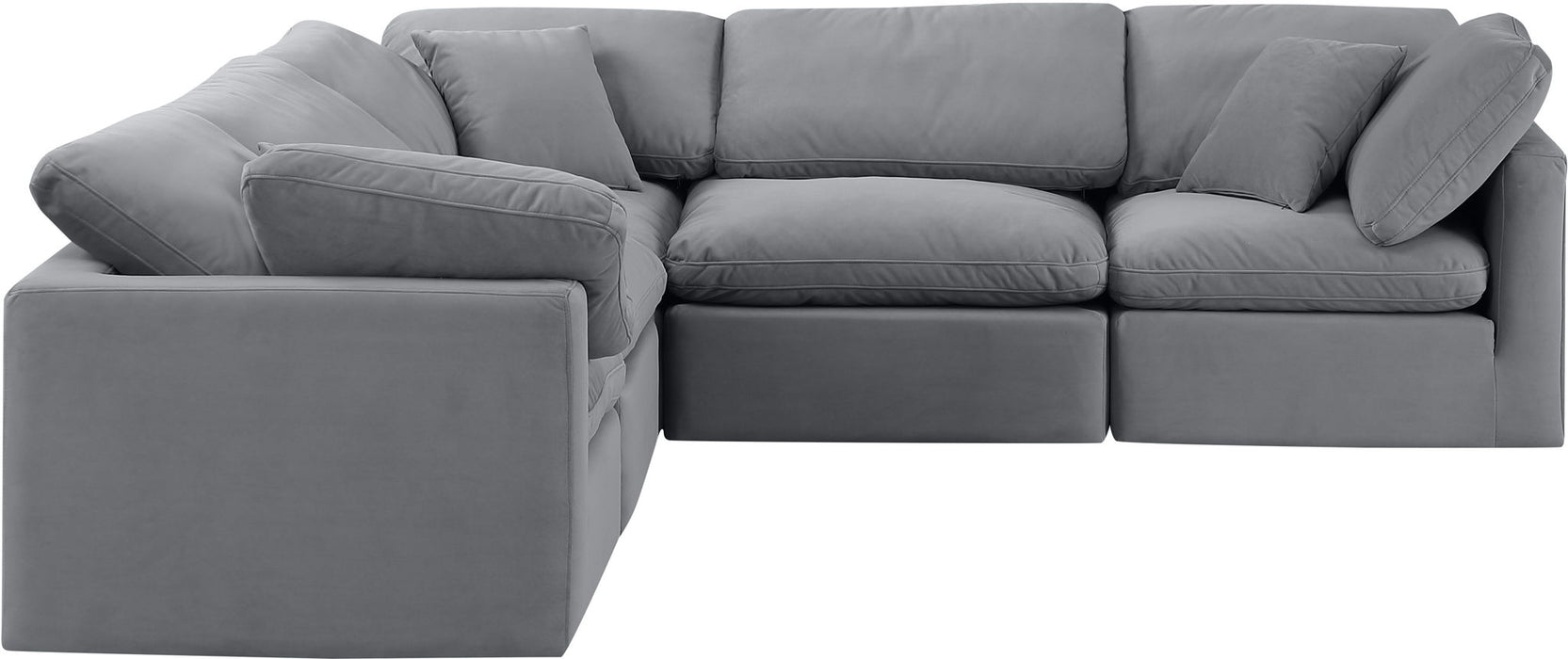 Indulge - Velvet 5 Piece Modular Corner Sectional