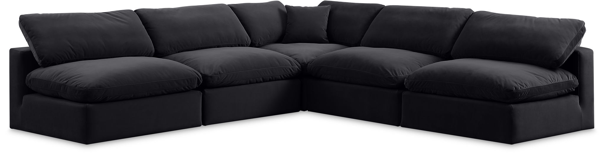 Comfy - 5 Piece Velvet Modular Corner Armless Sectional