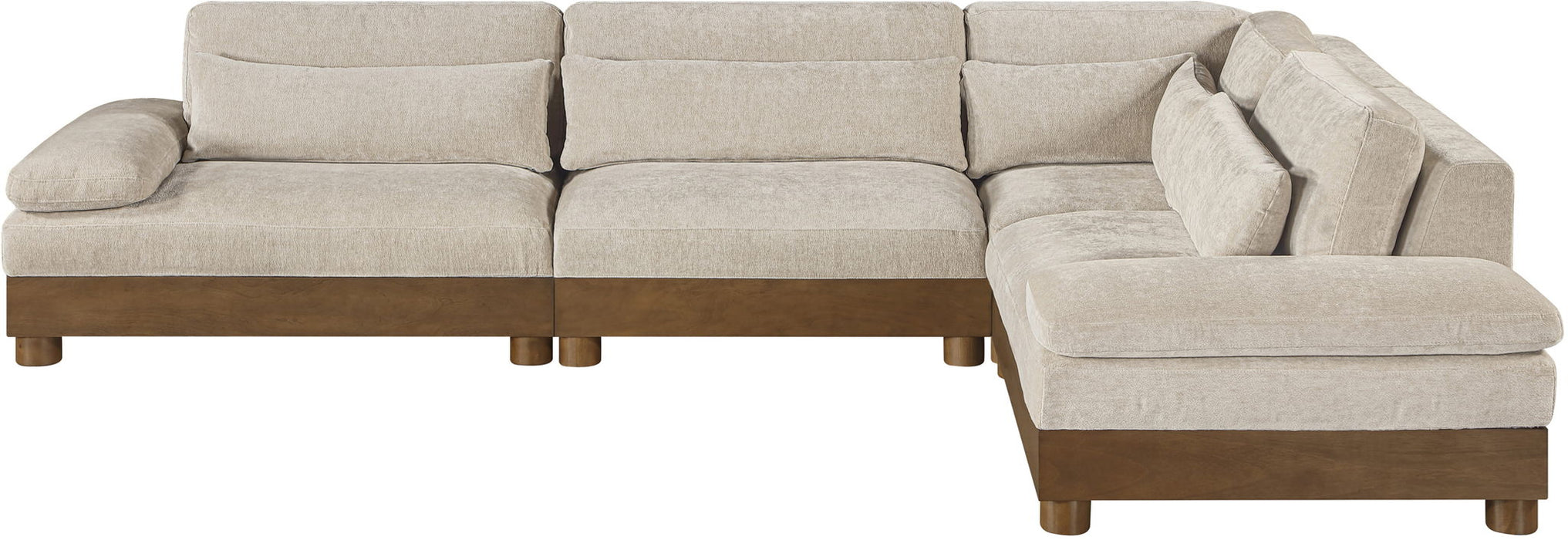 Turin - Chenille Fabric Upholstered Modular Sectional - Taupe