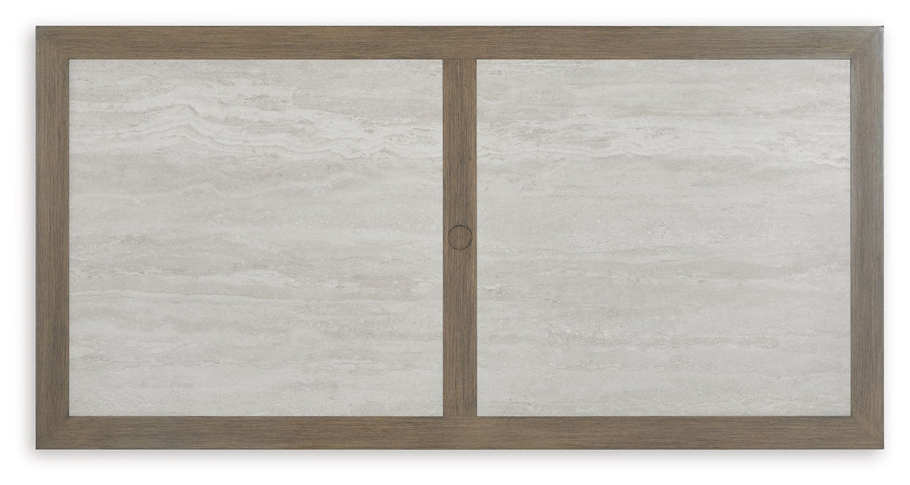 Rainier Ranch - Rectangle Dining Table With Umbrella Option - Brown / Beige