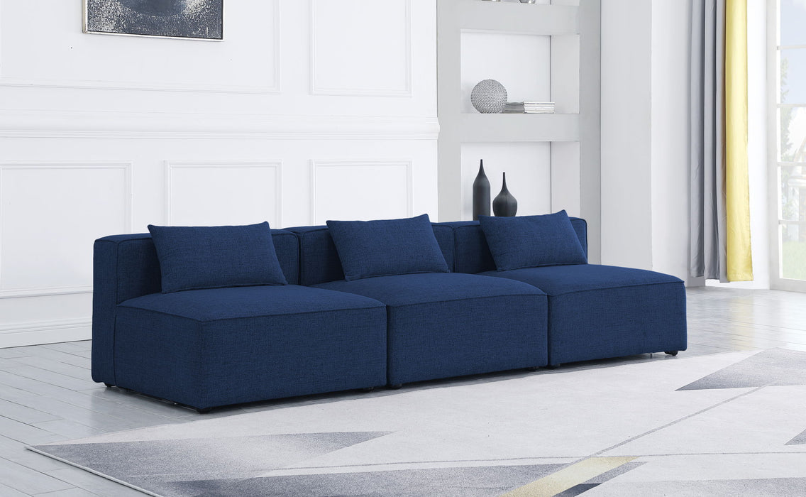 Cube - Linen Modular 3 Seat Armless Sofa