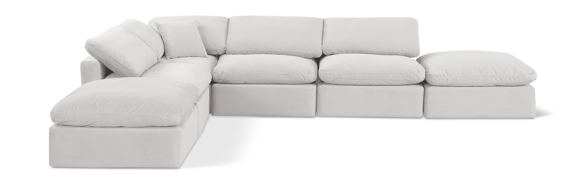 Indulge - Velvet 6 Piece Modular Armless Sectional