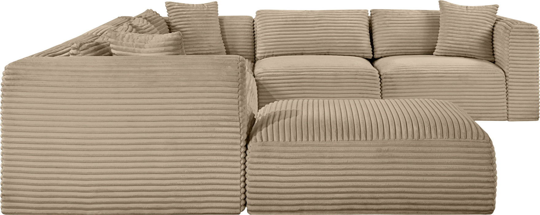 Shaggy - Fabric 7 Piece Modular U-Shaped Sectional With Ottoman