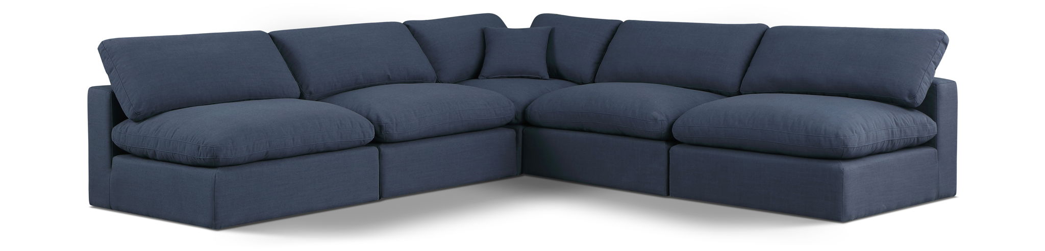 Comfy - 5 Piece Linen Modular Corner Armless Sectional
