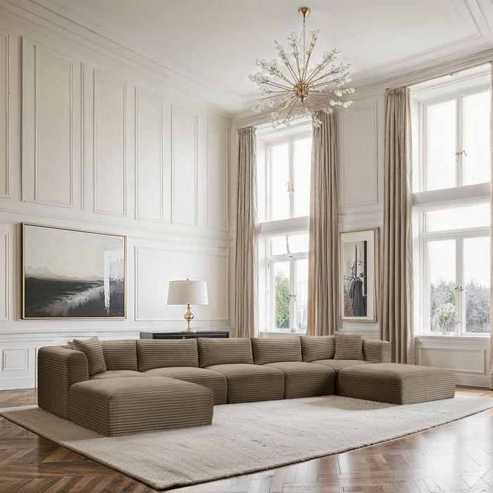 Shaggy - Fabric 7 Piece Modular Sectional With 2 Ottomans