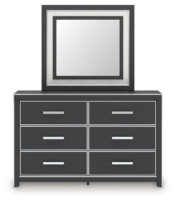 Zuraleus - 4 Pc. - Queen Upholstered Bed With Roll Slats, Dresser, Mirror And Nightstand - Black