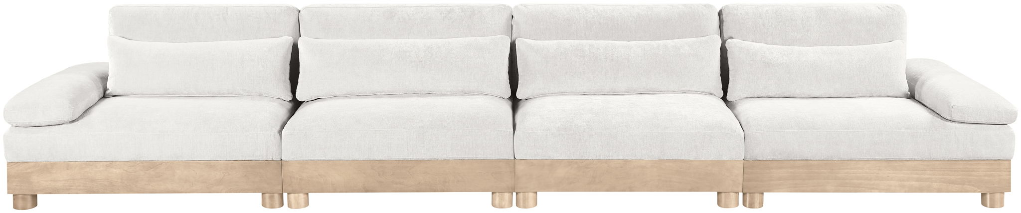 Turin - Chenille Fabric Upholstered Modular Sectional - White