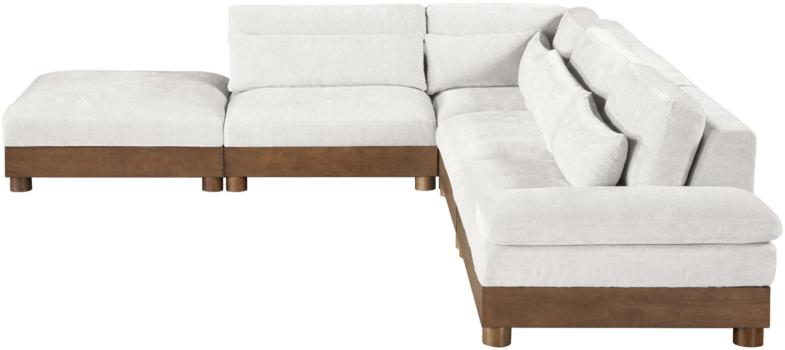 Turin - Chenille Fabric Upholstered Modular Sectional - Cream