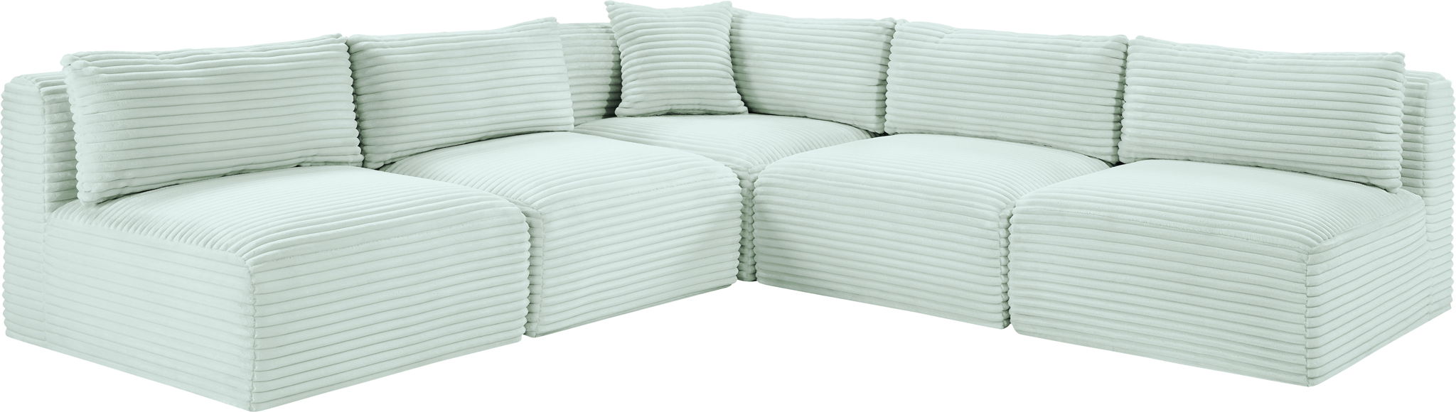 Shaggy - 5 Piece Modular Corner Armless Sectional