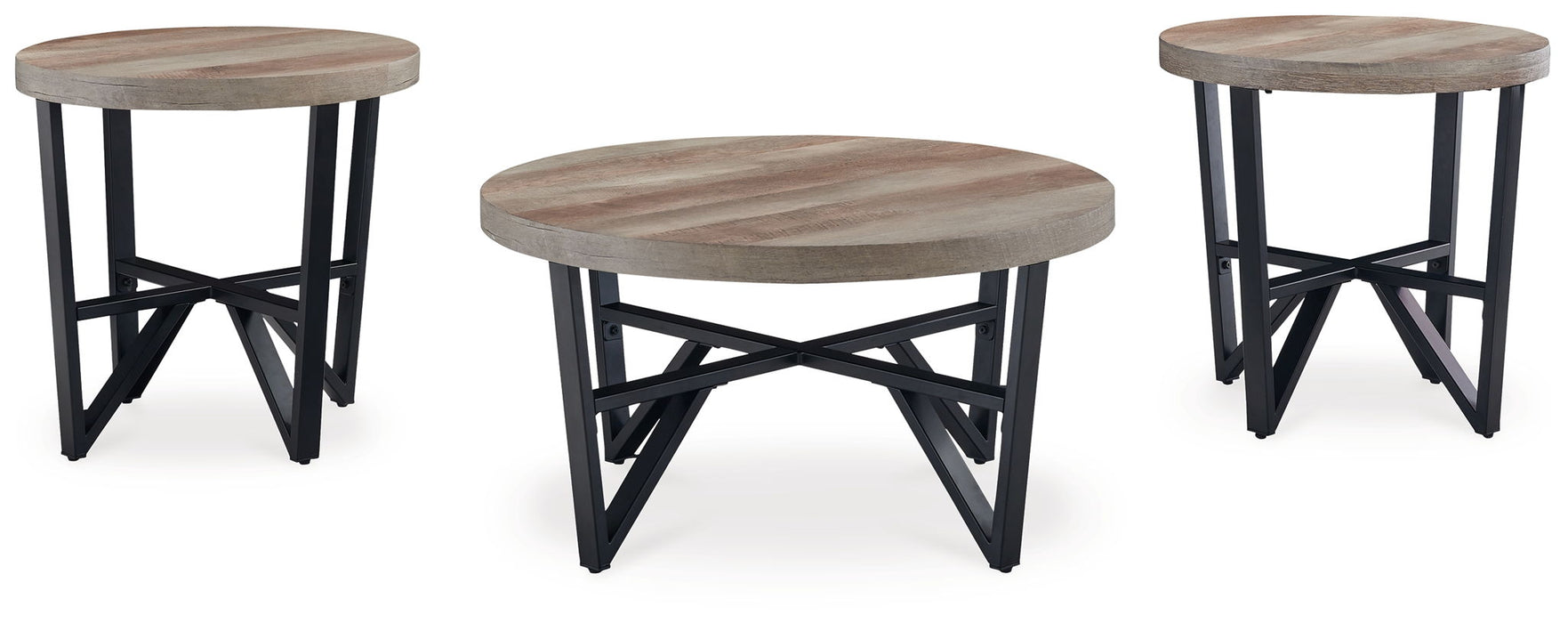 Deanlee - Occasional Table Set (Set of 3) - Grayish Brown / Black