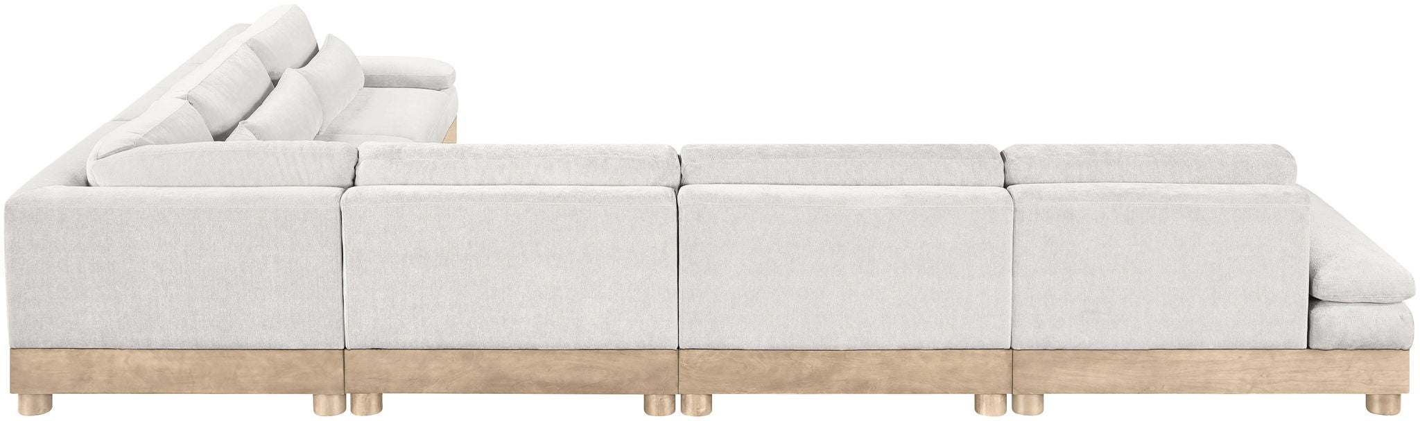 Turin - Chenille Fabric Upholstered Modular Sectional - White