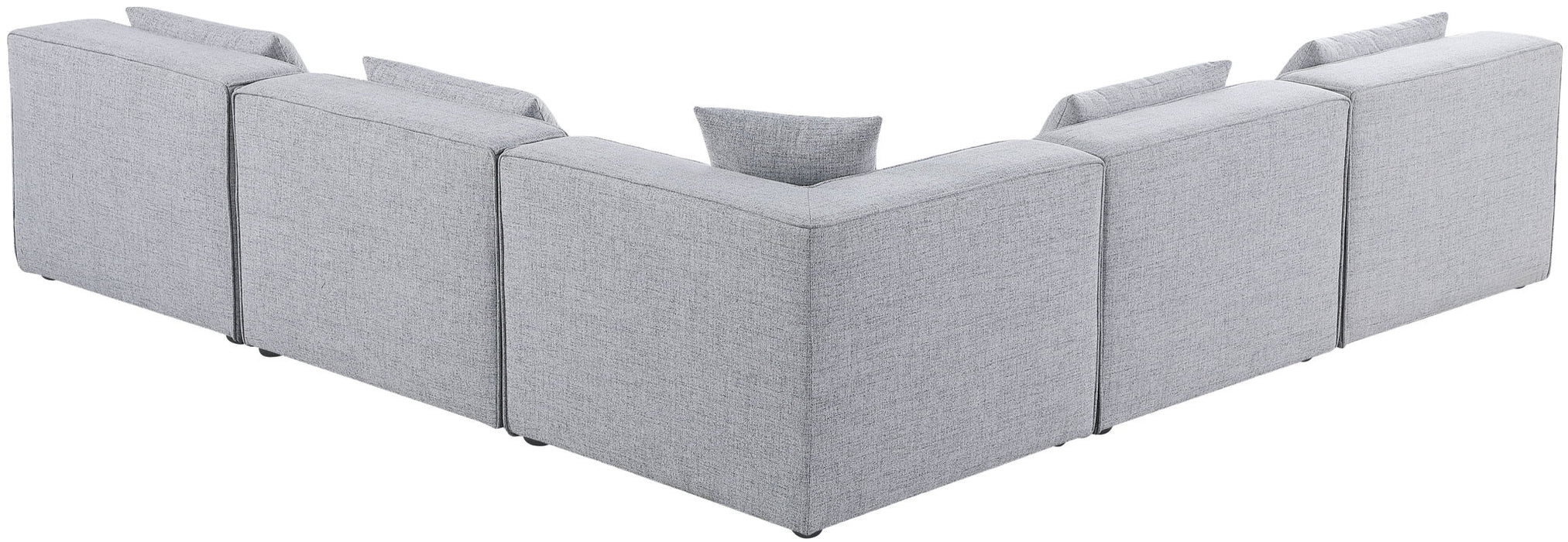 Cube - Linen 5 Piece Modular Corner Armless Sectional