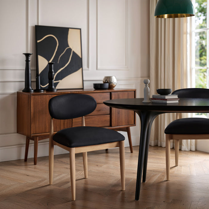 Riccio - Faux Leather Dining Side Chair (Set of 2) - Natural Frame