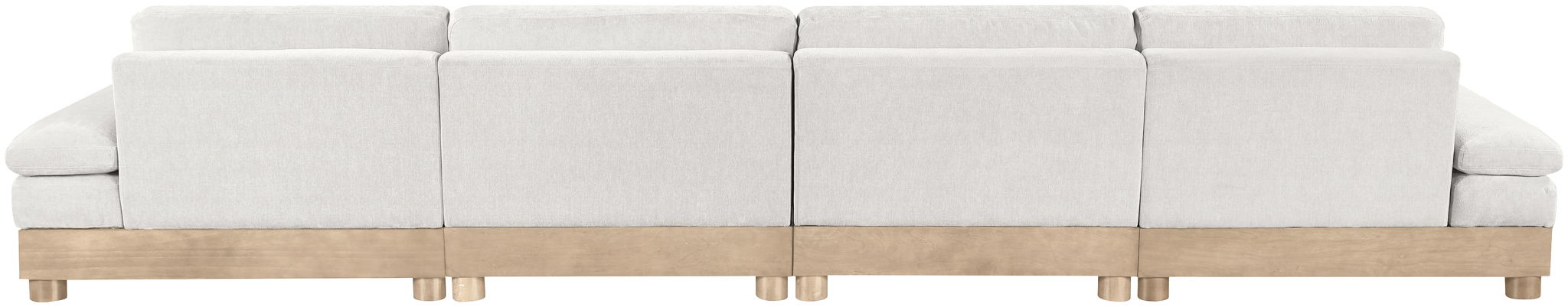 Turin - Chenille Fabric Upholstered Modular Sectional - White