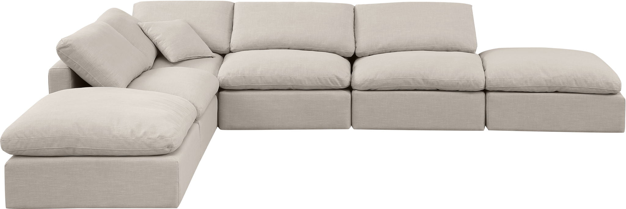 Indulge - Linen 6 Piece Modular Armless Sectional