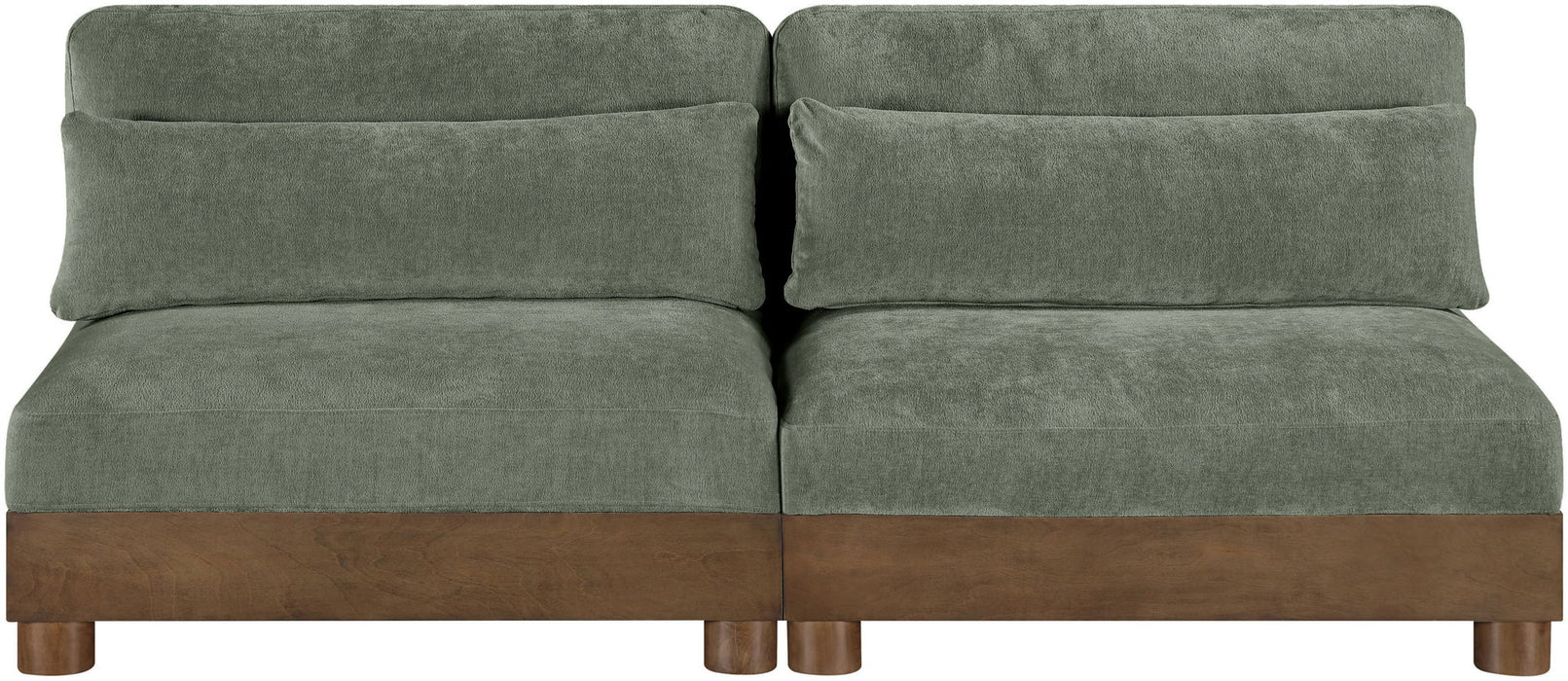 Turin - Chenille Fabric Upholstered Modular Sectional - Green