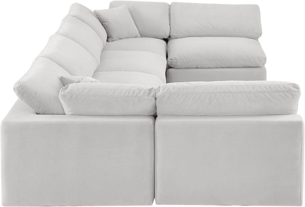 Comfy - 6 Piece Velvet Modular Armless Sectional