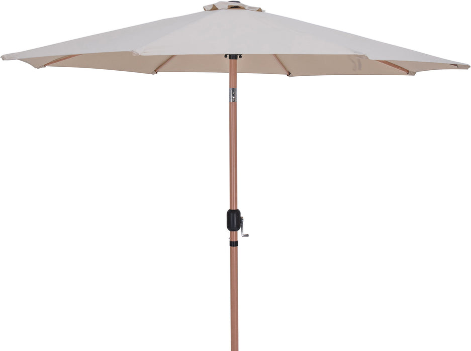 Fiji - Aluminum Patio Umbrella With Square White And Teak Base