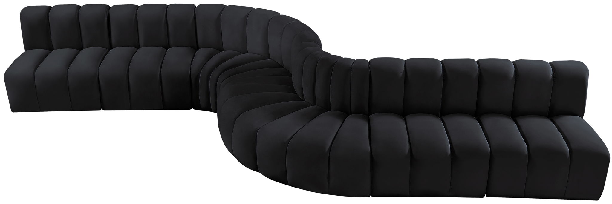 Arc - Velvet 8 Piece Curved Modular Sofa