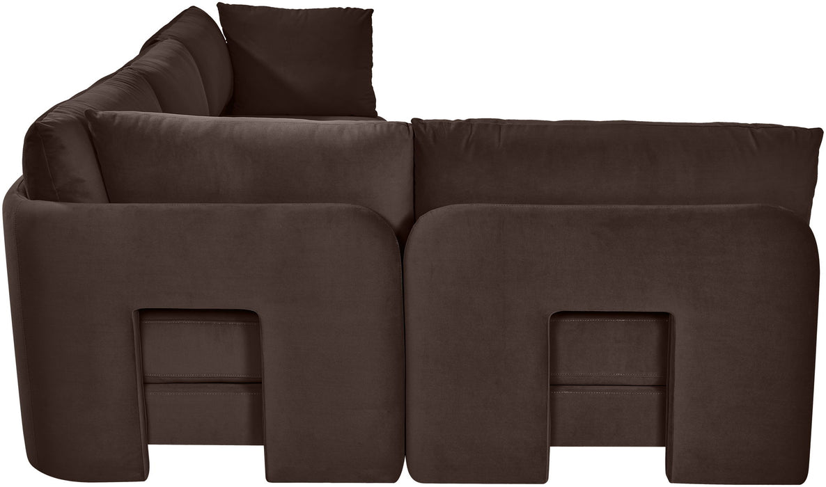 Hammond - Velvet Performance Fabric Upholstered 4 Piece Armless Sectional
