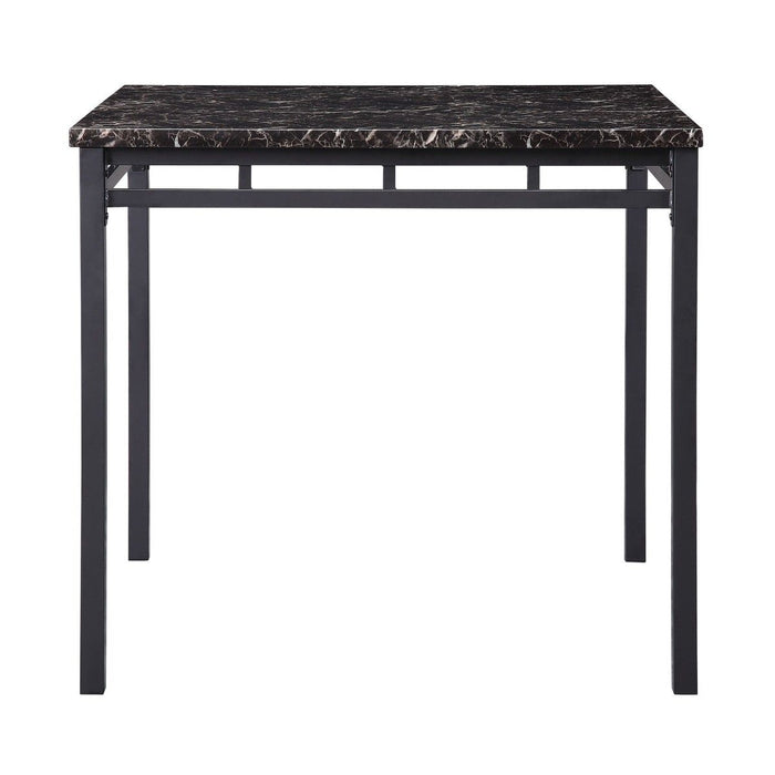 Olney - 5 Piece Counter Height Set With Faux Marble Top - Black / Dark Brown