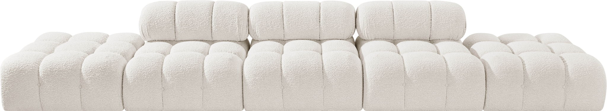 Ames - 5 Piece Boucle Upholstered Modular Sofa With 2 Armless Seats