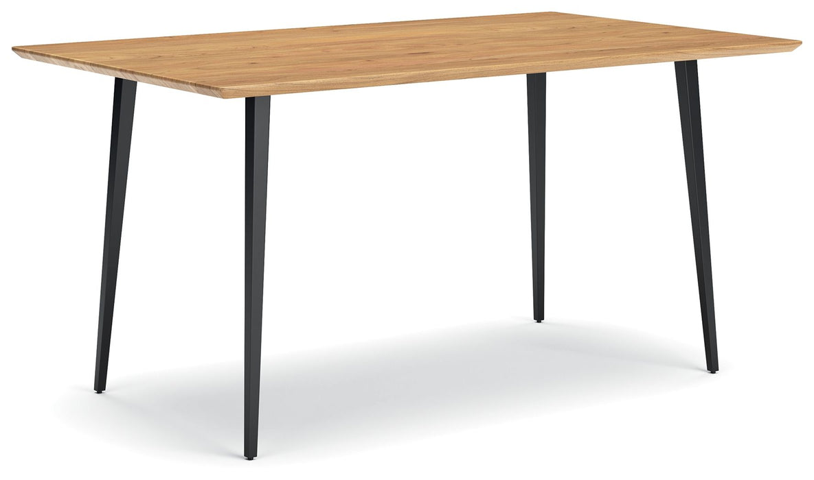 Gretlynn - Rectangular Dining Room Table - Black / Natural