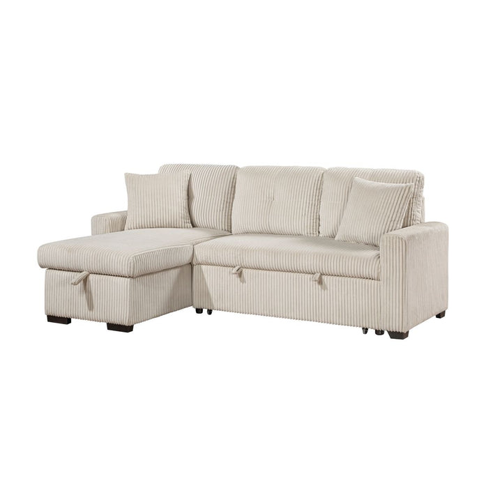 Rhett - 3 Piece Reversible Sectional With Pull-Out Bed And Hidden Storage