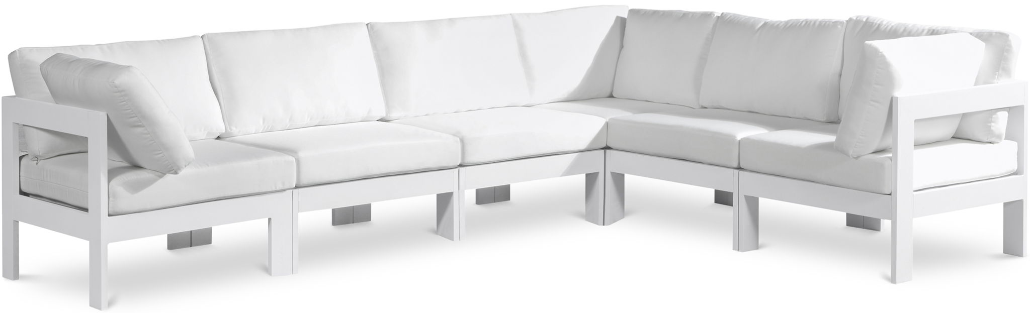 Nizuc - Outdoor Patio 6 Piece Modular Sectional With White Frame