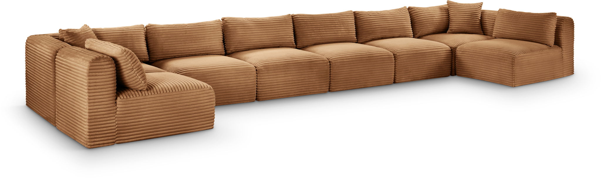 Shaggy - Fabric 8 Piece Modular U-Shaped Armless Sectional