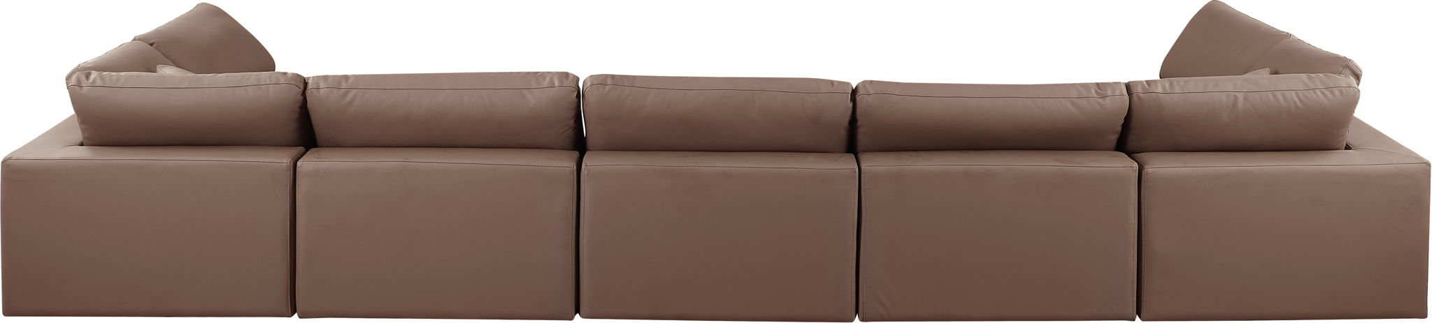 Comfy - 7 Piece Faux Leather Modular Armless Sectional