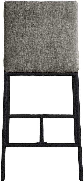 Reeves - Chenille Fabric Upholstered Counter Stool (Set of 2) - Black Base