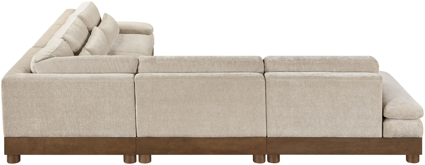 Turin - Chenille Fabric Upholstered Modular Sectional - Taupe