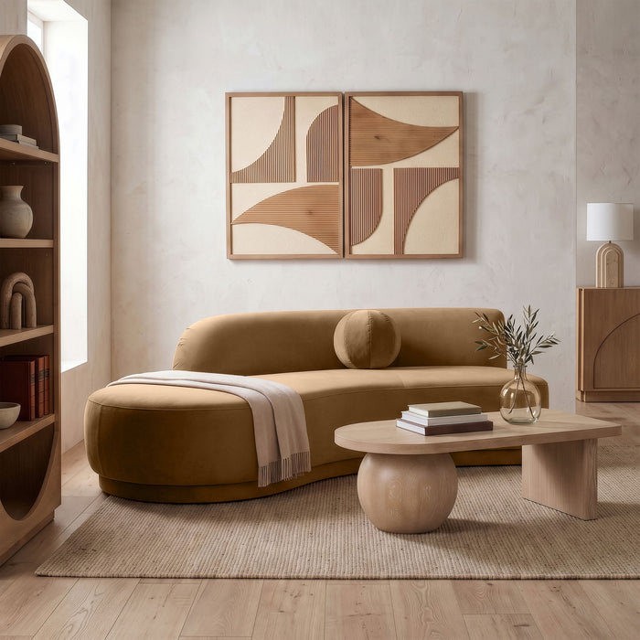 Avra - 86" Velvet Performance Fabric Upholstered Sofa