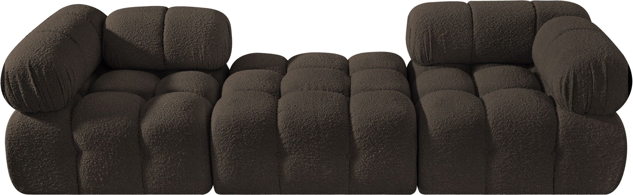 Ames - 3 Piece Boucle Modular Sofa With 1 Backless Seat